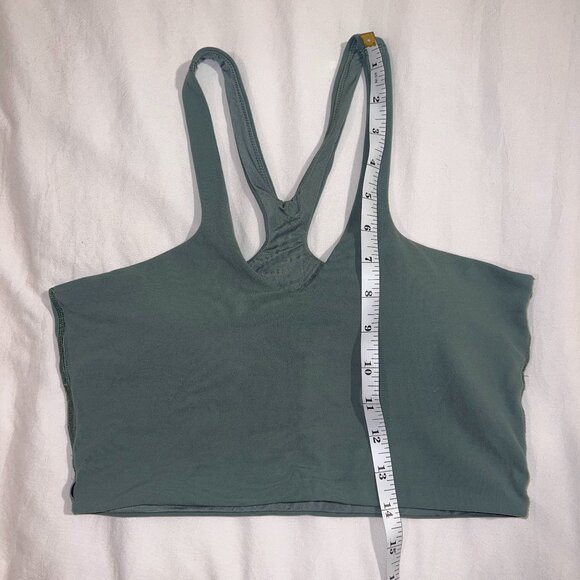 EUC Lululemon Bend This V and Racer Bra Grey Eucalyptus Size S/M - Picture 3 of 10